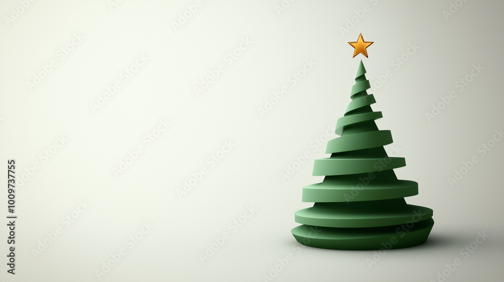 Abstract Christmas tree with star on plain background Abstract Christmas tree with star on plain background