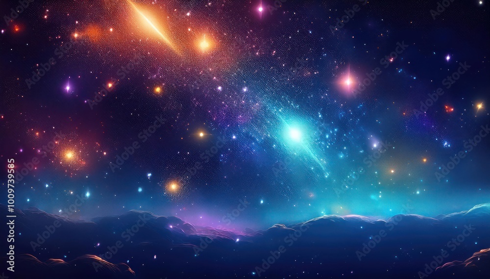 Fototapeta premium Stars and Expansive Universe in a Cosmic Space Background