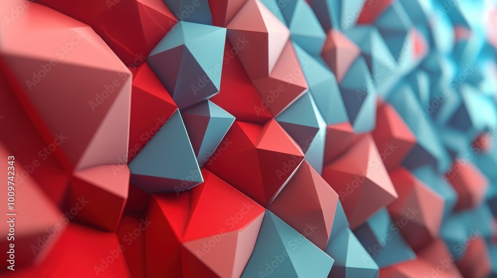 Obraz premium Abstract Geometric Pattern in Red and Blue