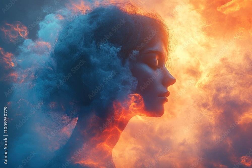 Woman in Smoke and Fire Woman in Smoke and Fire