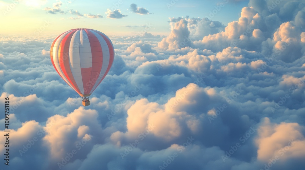 Hot Air Balloon Above the Clouds Hot Air Balloon Above the Clouds