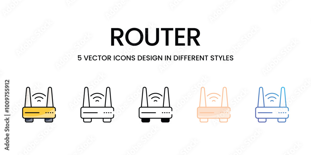 Router icons set ready to use vector icon stock illustration Router icons set ready to use vector icon stock illustration