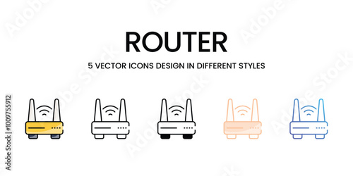 Router icons set ready to use vector icon stock illustration