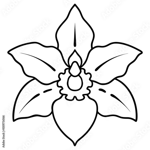 Stunning Vector Illustration of a Cattleya Orchid Displaying Its Rich Colors and Elegance 