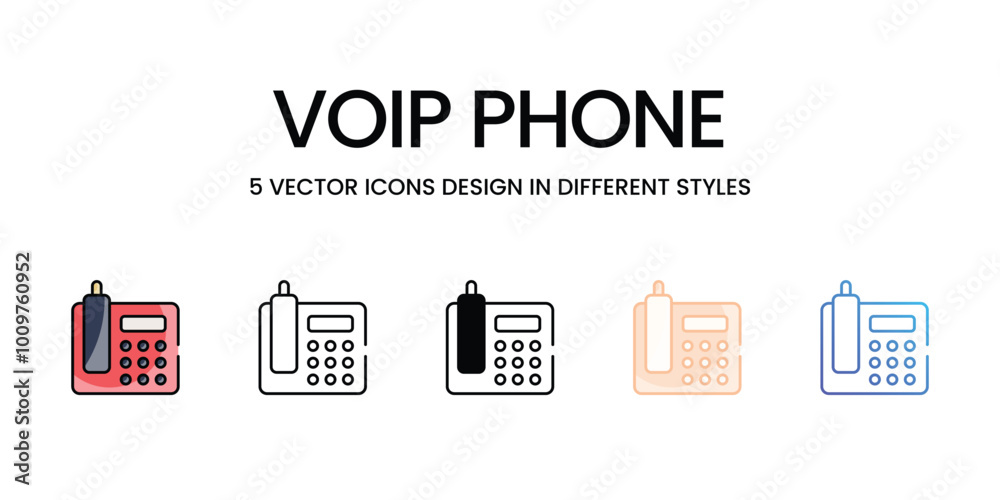 VoIP Phone icons set ready to use vector icon stock illustration