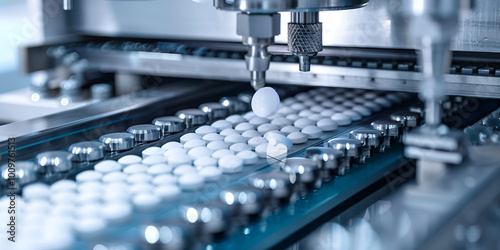 Pharmaceutical Production Line for Tablets, Medicine Manufacturing with Precision Equipment