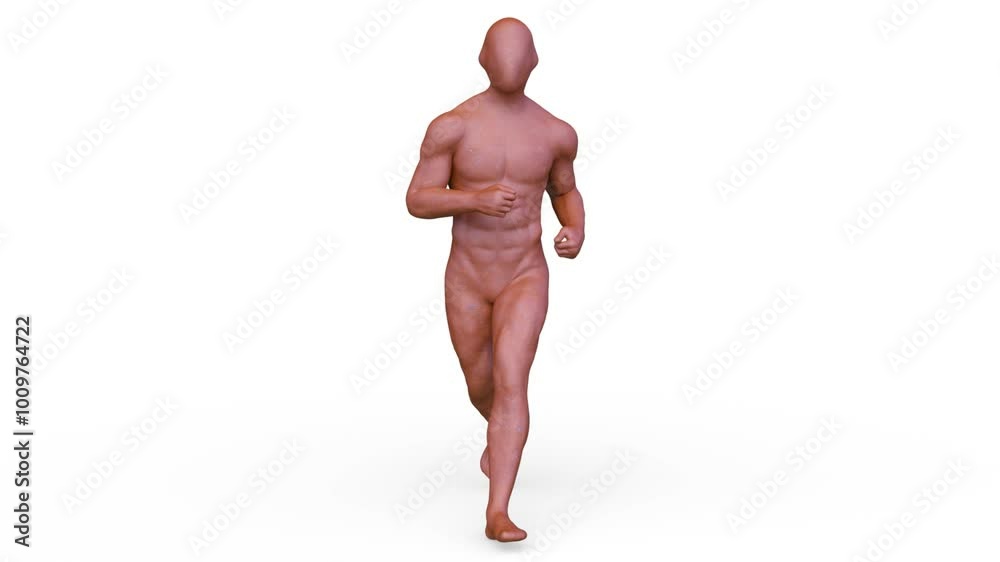 走る男性イメージ　3DCGレンダリング