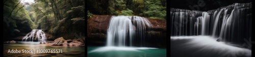 Three Stunning Waterfall Views in a Lush Forest Setting