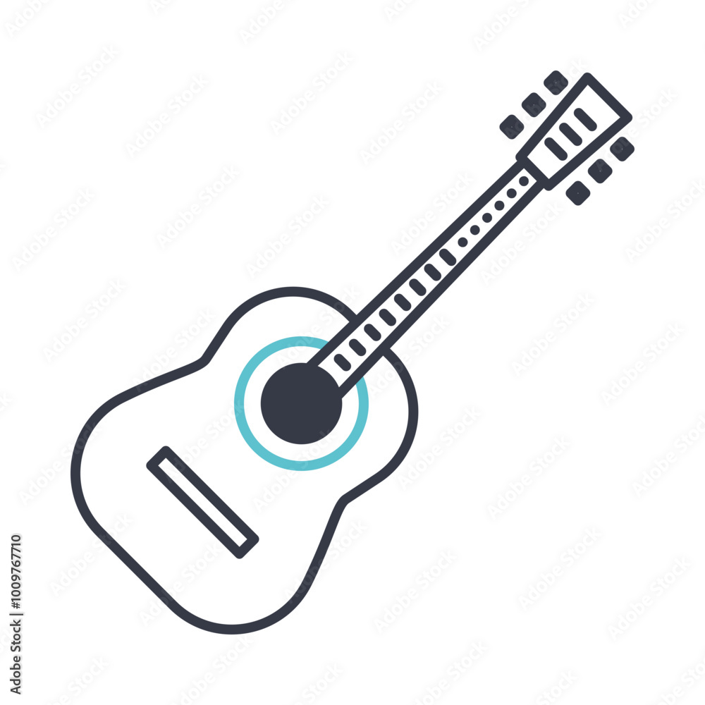 Classical guitar. Minimalistic linear icon Classical guitar. Minimalistic linear icon