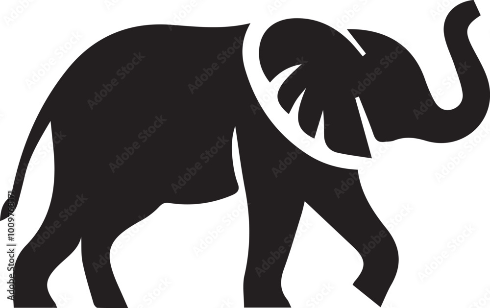 Fototapeta premium Elephant silhouette vector EPS