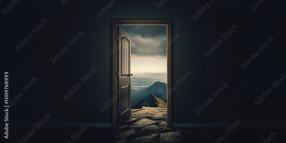 Door on a Mountain, Doorway to Nowhere, Walk Through, Surrealims, Surreal Art Background Motivation Graphic Resource Door on a Mountain, Doorway to Nowhere, Walk Through, Surrealims, Surreal Art Background Motivation Graphic Resource