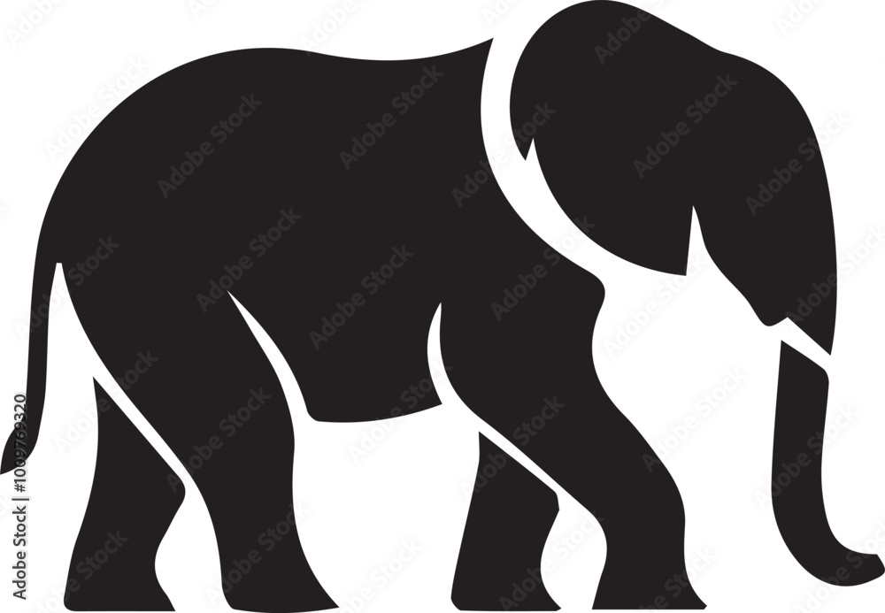 Fototapeta premium Elephant silhouette vector EPS