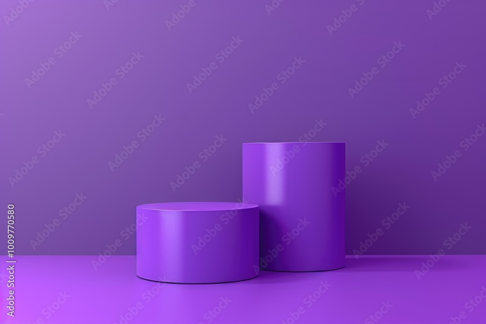Minimal purple 3D pedestal for product showcase display. Minimal purple 3D pedestal for product showcase display.