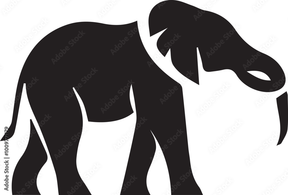 Fototapeta premium Elephant silhouette vector EPS