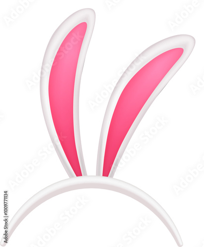 Easter headband with rabbit ears. Hare costume part