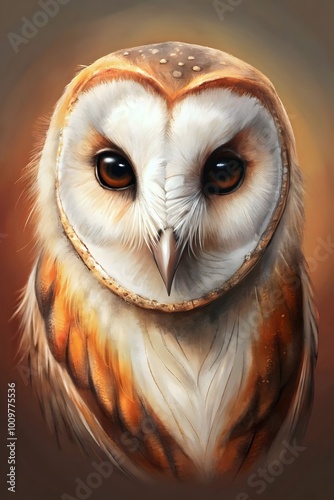 Majestic Barn Owl Close-Up Stunning Feathers Bright Eyes Intriguing Expression Vibrant Colors Natural Habitat Wildlife Photography