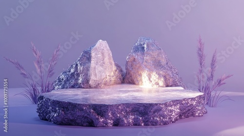 shiny crystal 3d empty display