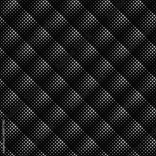 Geometrical curved star pattern background - monochrome abstract vector graphic design