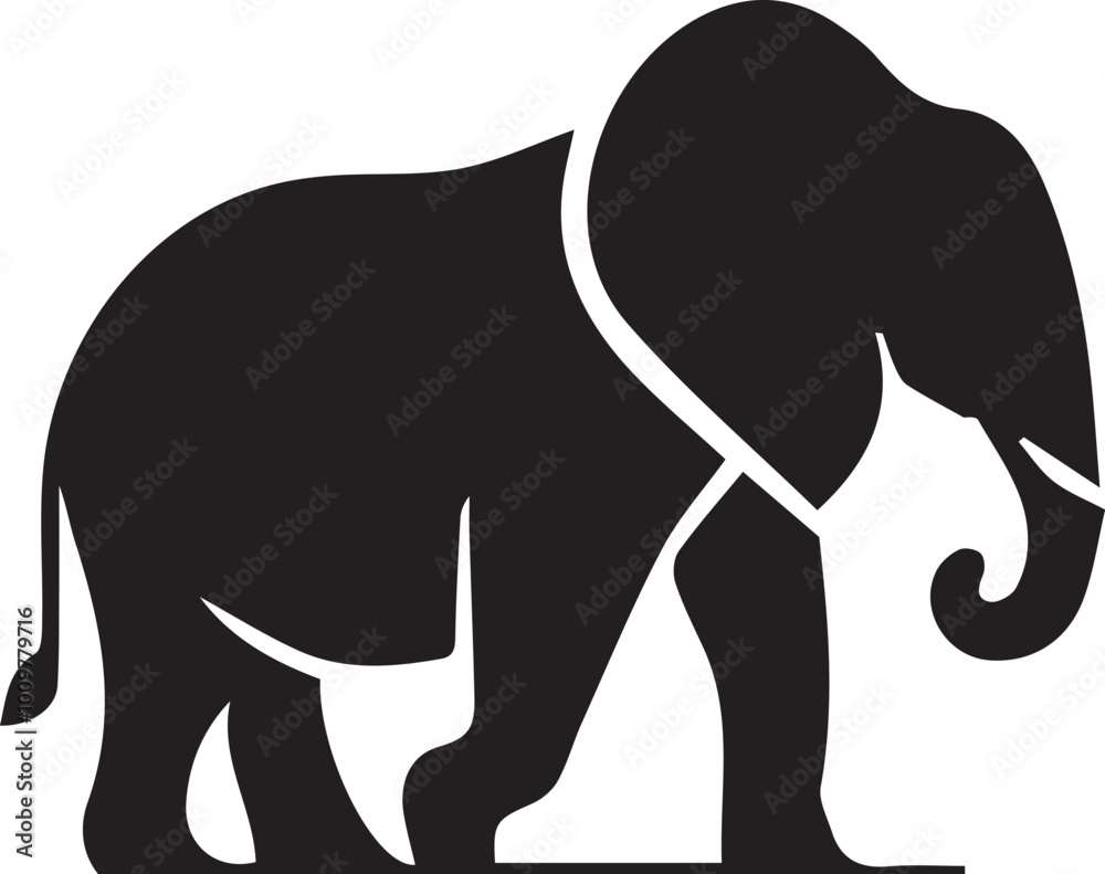 Fototapeta premium Elephant silhouette vector EPS 
