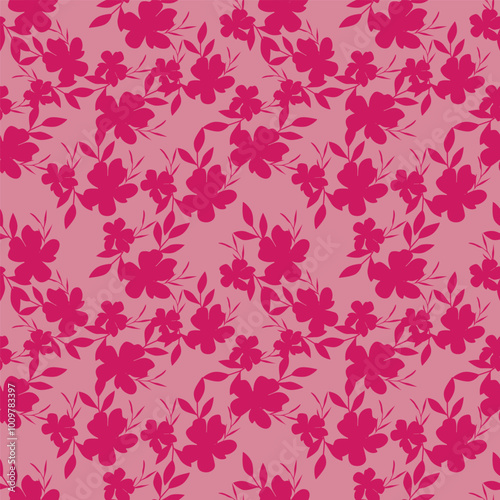 Beautiful pattern with flowers and leaf. Floral vector illustration.