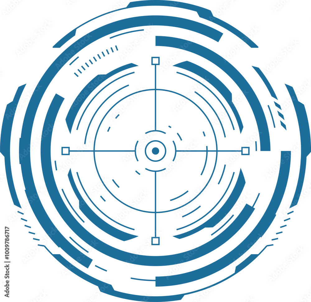 Hud aim round element. Neon hologram ui Hud aim round element. Neon hologram ui