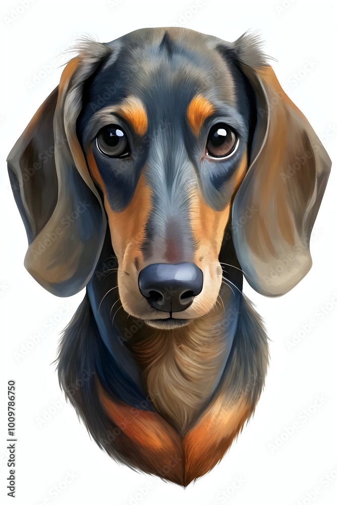 Portrait Dachshund Dog Beautiful Eyes Ears Expressive Fur Colors Portrait Dachshund Dog Beautiful Eyes Ears Expressive Fur Colors