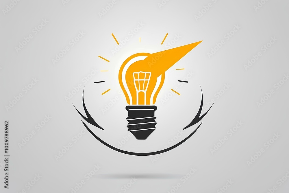innovative idea with a light bulb icon and lightning flash symbolizing creativity and renewable energy innovative idea with a light bulb icon and lightning flash symbolizing creativity and renewable energy