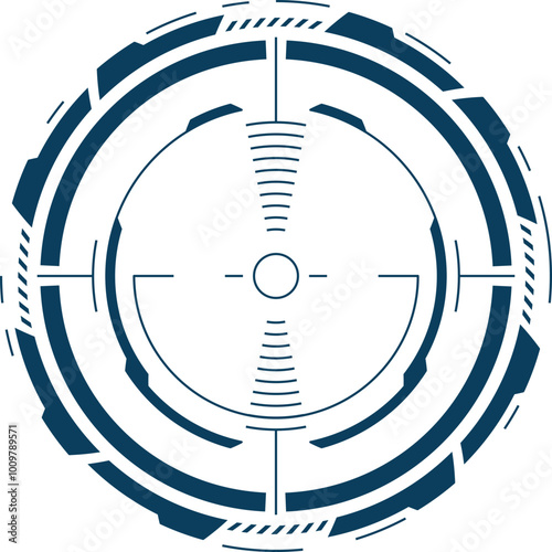 Cyberpunk target hud. Futuristic tech aim element