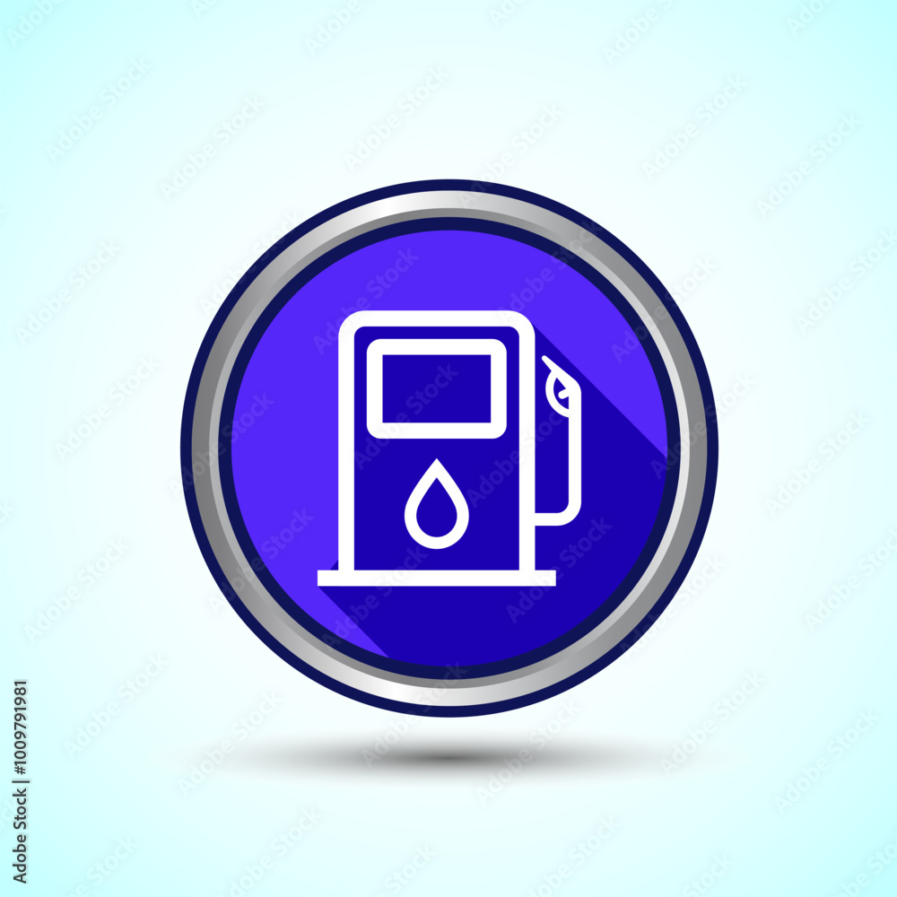 Fuelling Sign Icon Design Illustration, Fuel Icon For Apps and Websites, Blue Shadow Button Design Fuelling Sign Icon Design Illustration, Fuel Icon For Apps and Websites, Blue Shadow Button Design