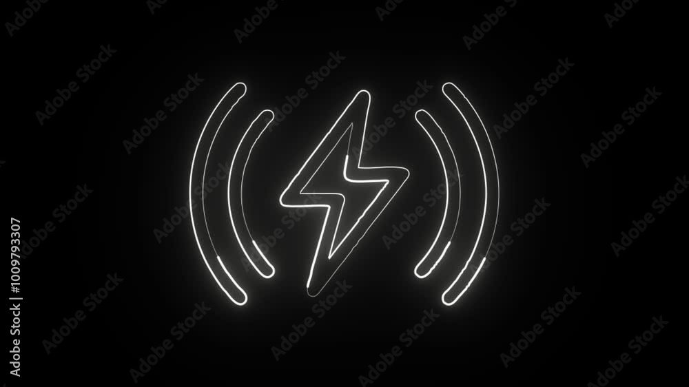 Glowing Neon Wireless Charging Icon Isolated on Black Background. HD Video Motion Graphic Animation. Outline Black Vector Illustration. Outline Black Image Glowing Neon Wireless Charging Icon Isolated on Black Background. HD Video Motion Graphic Animation. Outline Black Vector Illustration. Outline Black Image