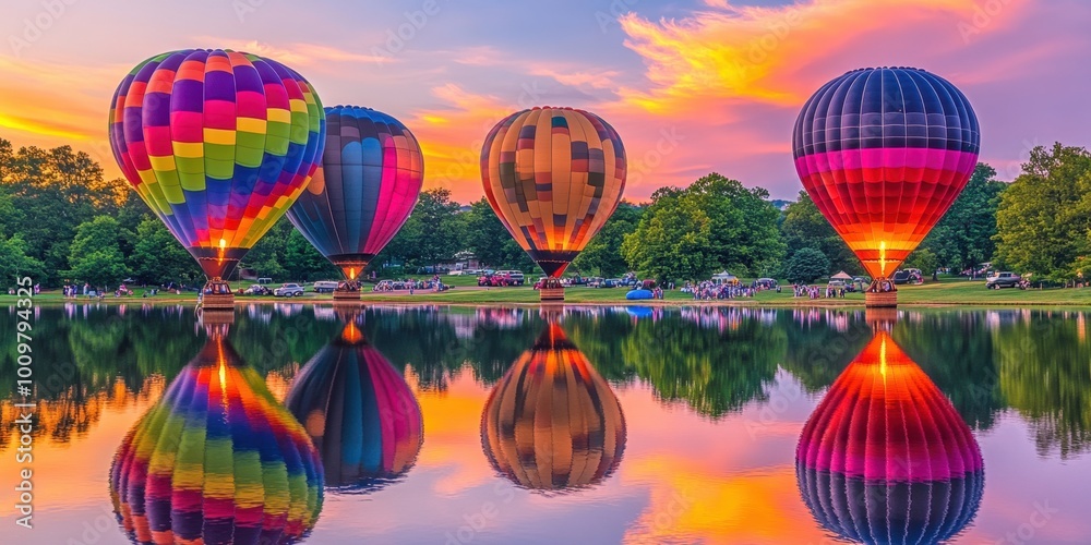 Fototapeta premium colorful hot air balloons
