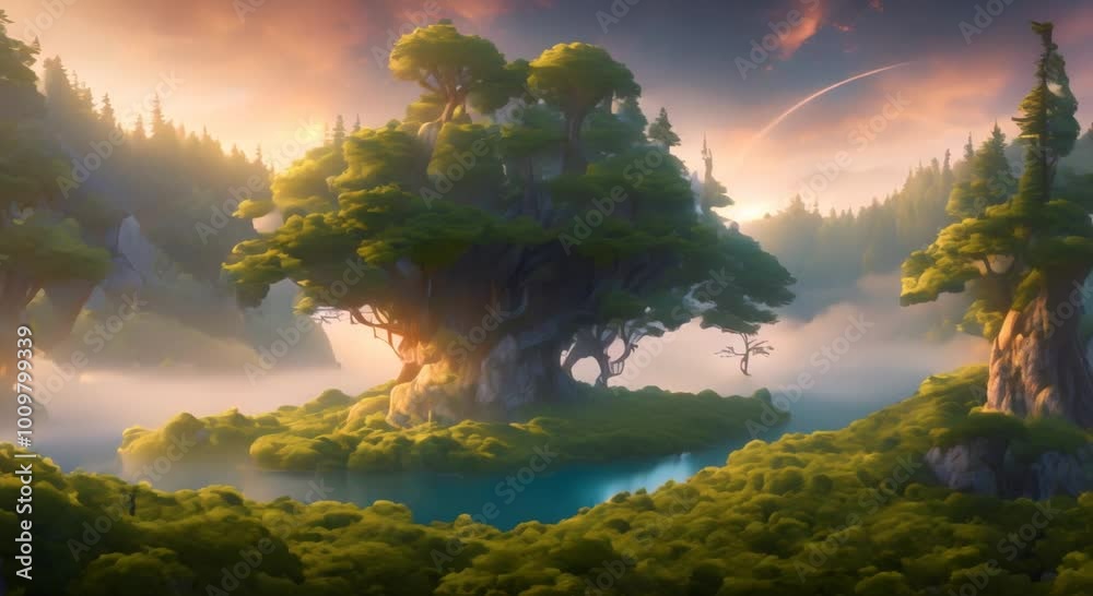 Floating Islands Embark on a Visual Journey Through a Breath Digital Concept Art Landscape Concept 4k animation Floating Islands Embark on a Visual Journey Through a Breath Digital Concept Art Landscape Concept 4k animation