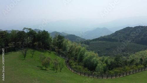 Aerial view of Tianmu mountain in Xinchang county Shaoxing city Zhejiang province Xhina photo