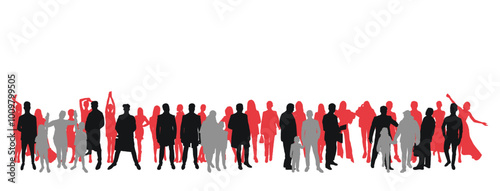 Society, crowd of men, women, children