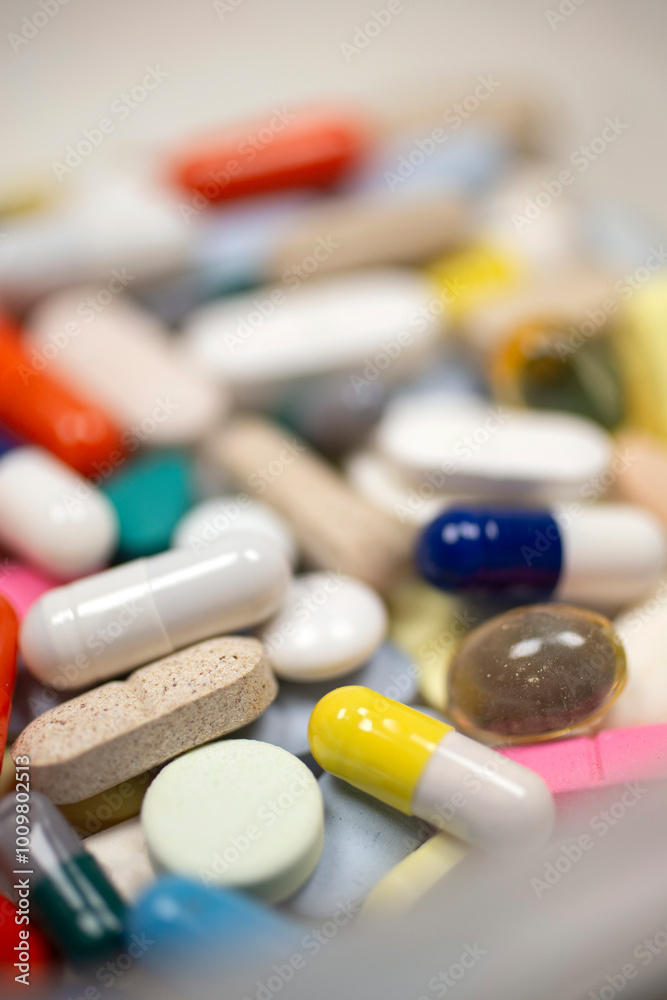 Colorful pills and tablets on white background Colorful pills and tablets on white background