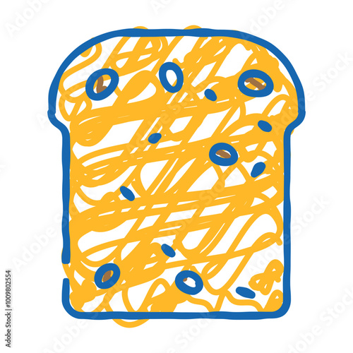 panettone bread italian cuisine doodle icon sketch vector. panettone bread italian cuisine sign. isolated symbol illustration