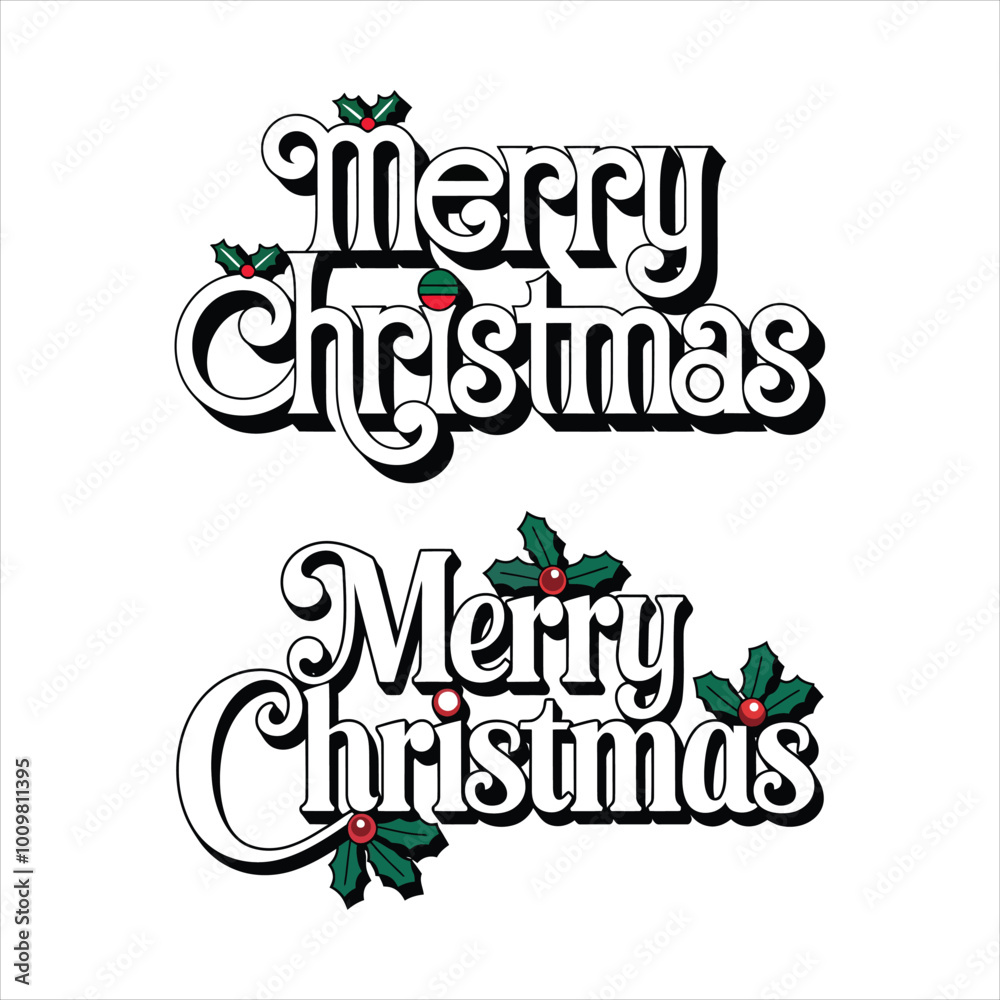 Fototapeta premium A simple Beautiful Merry Christmas Day, typography design.