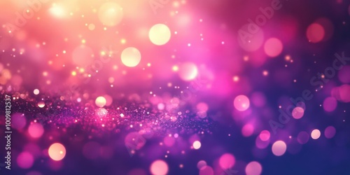 A vibrant abstract background with colorful bokeh lights and sparkles.