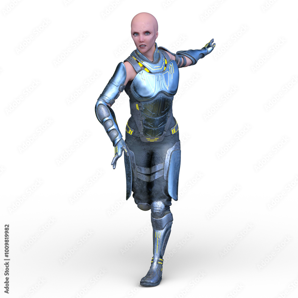 女性騎士　3DCGレンダリング