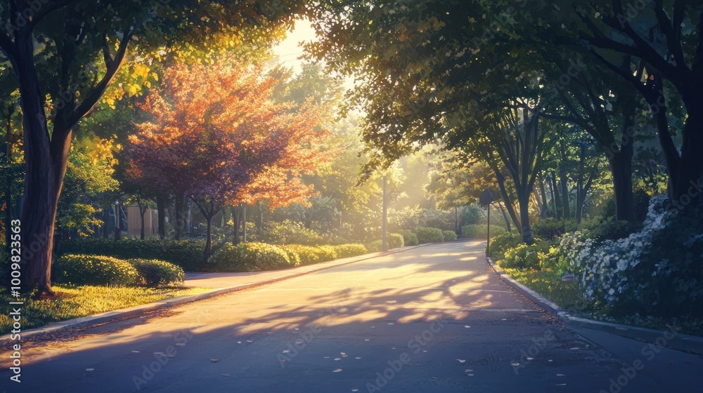 Sunrise Path through a Forest Sunrise Path through a Forest