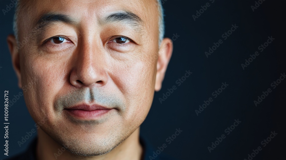 A serious man with a shaved head gazes thoughtfully under soft sunlight in an outdoor setting A serious man with a shaved head gazes thoughtfully under soft sunlight in an outdoor setting