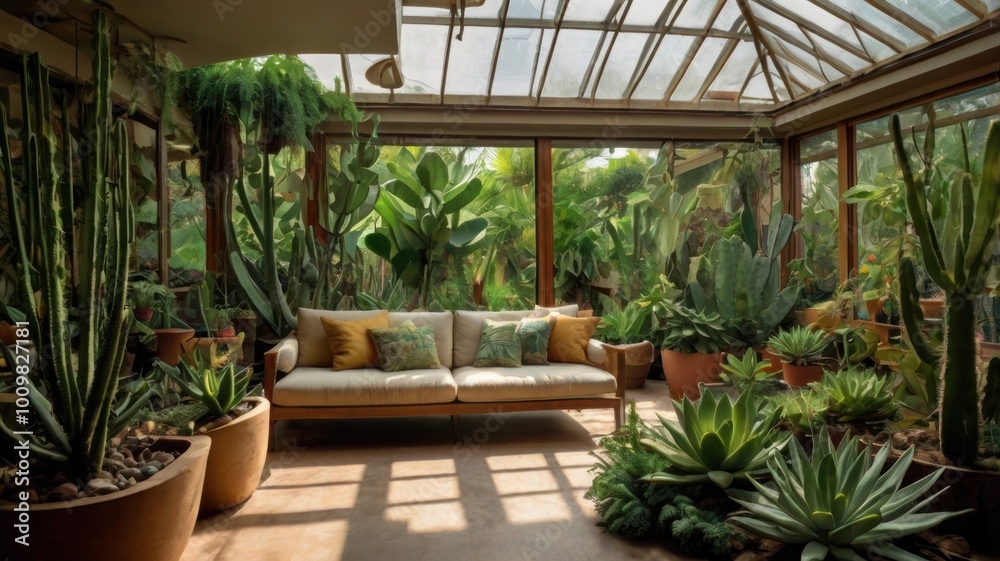 Home garden with cactus Home garden with cactus