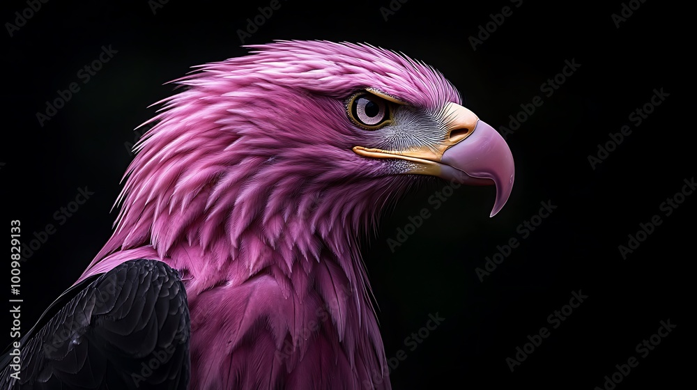 Fototapeta premium Beautiful Pink Eagle Showcasing Unique Features in Clear Focus photo