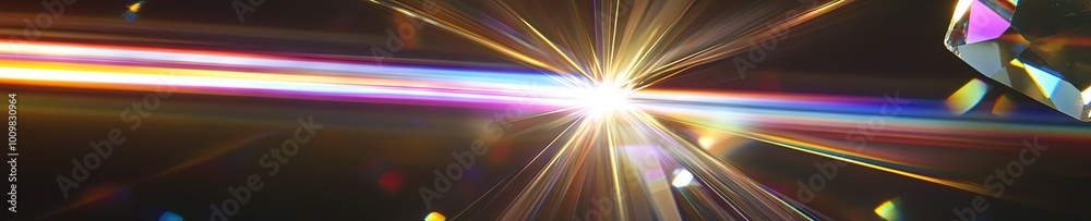 Optical crystal prism flare beams. Light flares Optical crystal prism flare beams. Light flares