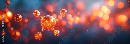 A futuristic visualization of molecular formations with glowing aspects, representing scientific innovation and digital breakthroughs in understanding complex structures. photo