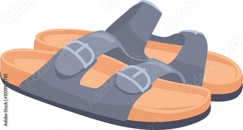 Sandals cartoon icon. Casual summer footwear pair