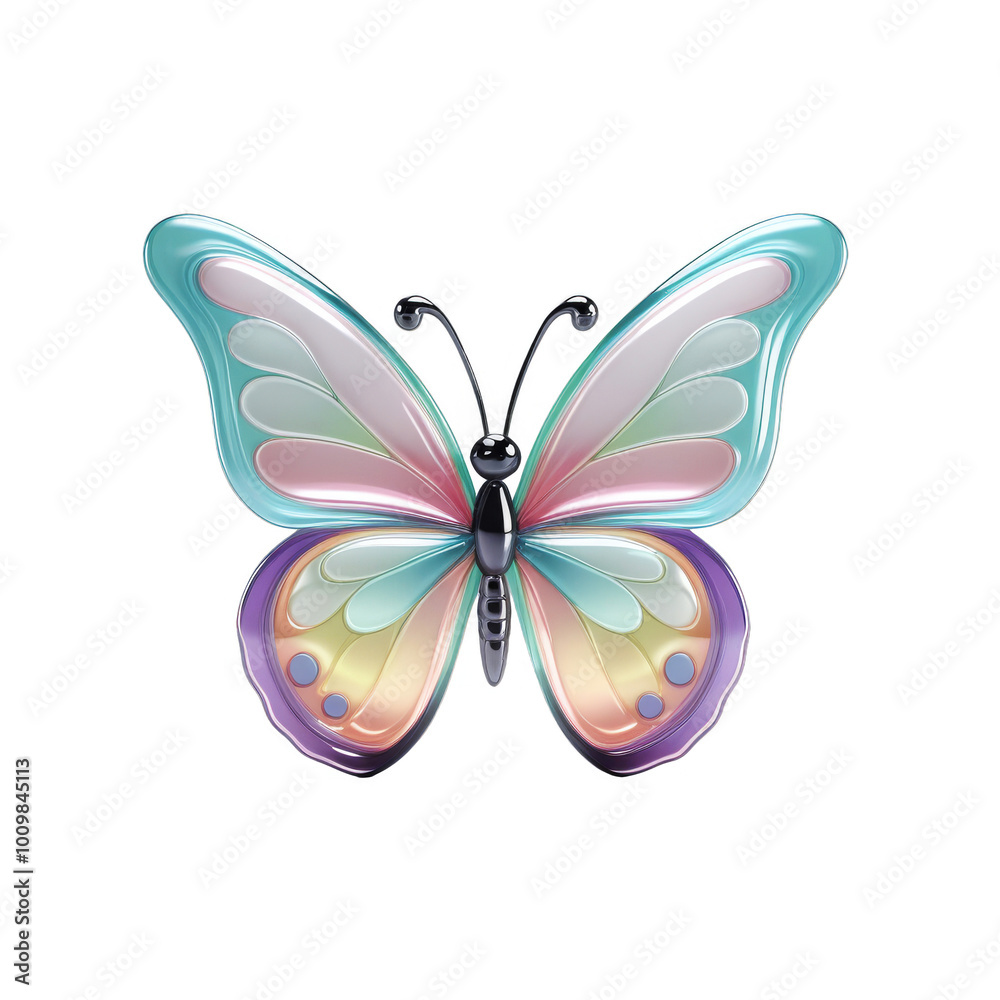 3D Gem-Encrusted Butterfly Brooch Design 3D Gem-Encrusted Butterfly Brooch Design
