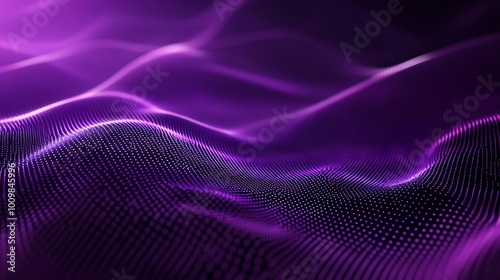 Dynamic Abstract 3D Purple Dots Digital Wave with Seamless Flow photo