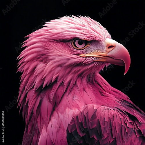 Fascinating Close Up of Pink Eagle with Mouth Wide Open photo photo