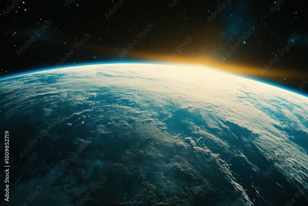 Obraz premium Earth View from Space at Dawn